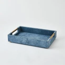 Posh Tray-Dusty Blue Suede-Lg -France and So Furniture 90595 83098f7b 2d22 4bf0 a36d 1f981fca1e80