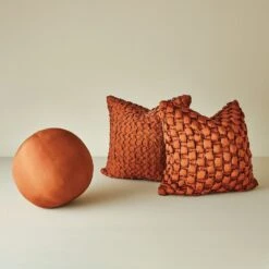 Square Ruche Pillow-Rust -France and So Furniture 90809