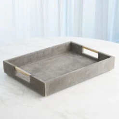 Posh Tray - Grey Suede Small -France and So Furniture 91089 e94353e7 5b31 4d43 8060 5940438c1cf8