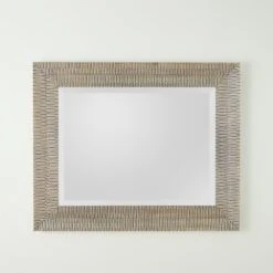 Delicate Basketweave Mirror-Silver -France and So Furniture 91182