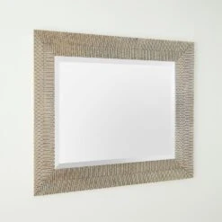 Delicate Basketweave Mirror-Silver -France and So Furniture 91183