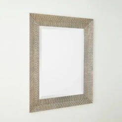 Delicate Basketweave Mirror-Silver -France and So Furniture 91184