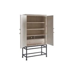 Jade Bar/Chest On Stand - Sailcloth 5 Jade Bar/Chest On Stand - Sailcloth -France and So Furniture 921 976C Open Silo