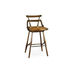 Oak Bar Stool With Studded Leather Seat -France and So Furniture 93c0925a545f3419d95bfc1aa3d1f94b3e78e12e full