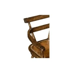 Oak Bar Stool With Studded Leather Seat -France and So Furniture 9598fd1357b9db9425a66ac5e5785078c6be76fe full