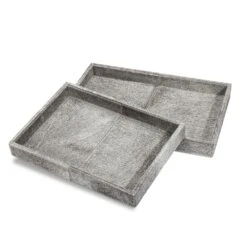 Nadine Rectangular Hide Trays - Set Of 2