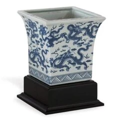 Dragon Blue Square Planter (Includes Stand) -France and So Furniture ACBS 101 07 2b