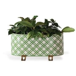 Bamboo Trellis Oval Planter -France and So Furniture ACBS 370 04 2b