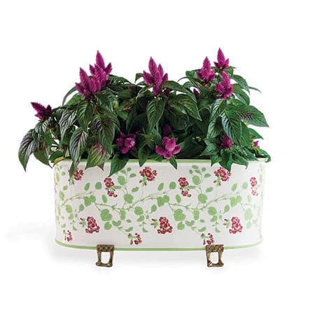 Geranium Trellis Oval Planter 2 Geranium Trellis Oval Planter - Image 2