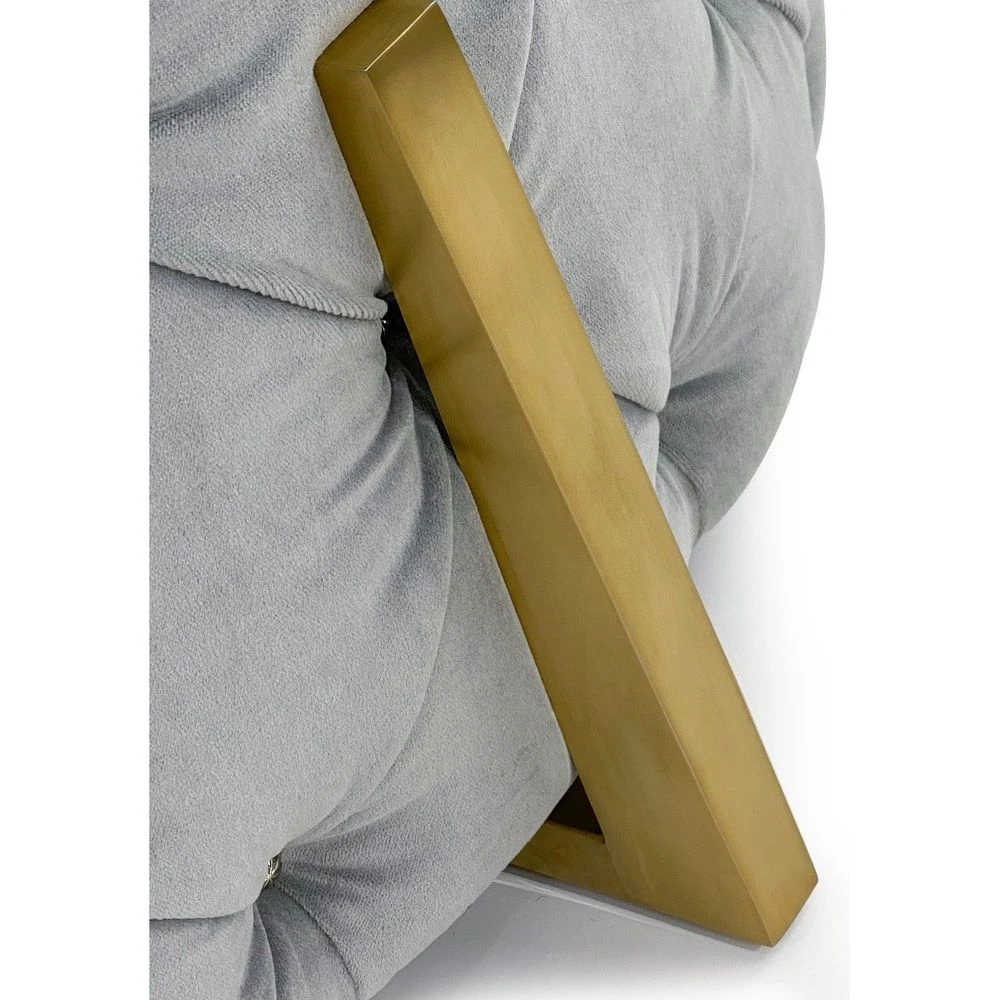 Linton Cocktail Ottoman - Grey - Beech Wood 2 Linton Cocktail Ottoman - Grey - Beech Wood - Image 2