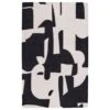 Vivaldi Handmade Abstract Black/ Cream Area Rug (5'X8')