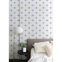 Addition Large Wallpaper -France and So Furniture AdditionL YvesBlue Bedroom MockUp