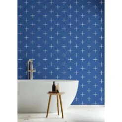 Addition Large Wallpaper -France and So Furniture AdditonLarge YvesBlue BathTub MockUp