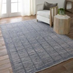 Apex Striped Blue/ Light Gray Area Rug (10'X14') -France and So Furniture BLA11 4 e5766251 09e2 44d8 9d88 482a66b0e299