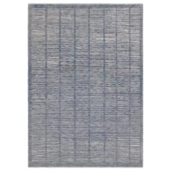 Apex Striped Blue/ Light Gray Area Rug (10'X14')