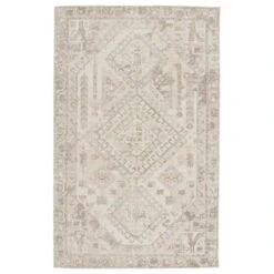Kavira Handmade Medallion Light Brown/ Light Pink Area Rug (10'X14')