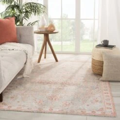 Leila Medallion Orange/ Light Blue Area Rug (7'10"X9'10") -France and So Furniture BOH15 4 25f51724 fea4 4613 b52f e546e54118de