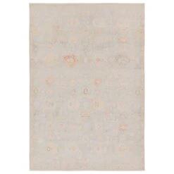 Climax Floral Light Blue/Cream Area Rug (7'10"X9'10")