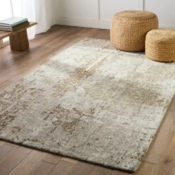 Amadeus Handmade Abstract Taupe/ Bronze Area Rug (8'X10') -France and So Furniture BRP13 4