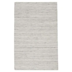 Arden Handmade Solid Gray/ Ivory Area Rug (6'X9')