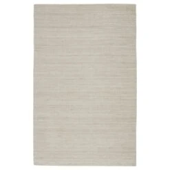 Luminance Handmade Solid Ivory/ Light Gray Area Rug (4'X6')