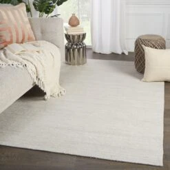 Luminance Handmade Solid Ivory/ Light Gray Area Rug (4'X6') -France and So Furniture BRV03 4 9e054c9d 553e 4ba3 9bb1 84bfb73600fb