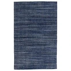 Luminance Solid Navy/ Cream Area Rug (5'X8')