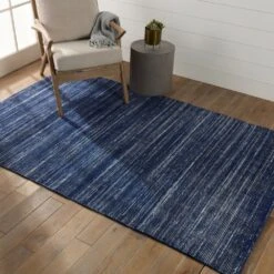 Luminance Solid Navy/ Cream Area Rug (5'X8') -France and So Furniture BRV04 4 3d914d00 8d3f 46ea 8296 b5c757124c3a