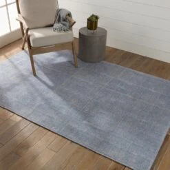 Luminance Solid Light Blue/ Cream Area Rug (4'X6') -France and So Furniture BRV05 4