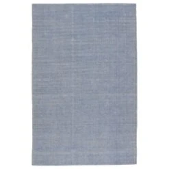 Luminance Solid Light Blue/ Cream Area Rug (8'X10')