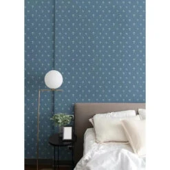 Fleur Wallpaper -France and So Furniture Bedroom FleurPowder BlueSalt