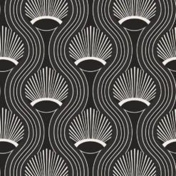 Riviere Wallpaper -France and So Furniture Black Riviere PatternSquare 1