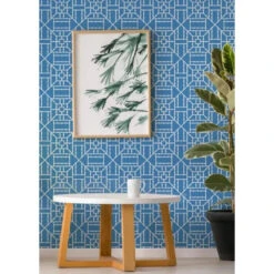 Bamboo Black Wallpaper -France and So Furniture BlueBamboo LivingRoom