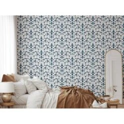 Boho Rain Wallpaper -France and So Furniture BohoRain 1 Indigo