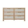 Carla - Six Drawer Cane Front Chest With Brass Hardware In Cerused Oak Finish