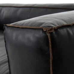 Finsbury Reverse Stitch Sofa - Rider Black -France and So Furniture CCAR R1 OSB DET 1