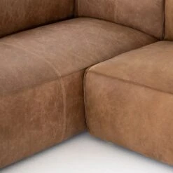 Finsbury Leather Sectional - Natural Washed Sand - 2-Piece RAF 15 Finsbury Leather Sectional - Natural Washed Sand - 2-Piece RAF -France and So Furniture CCAR VR 307 DET 1