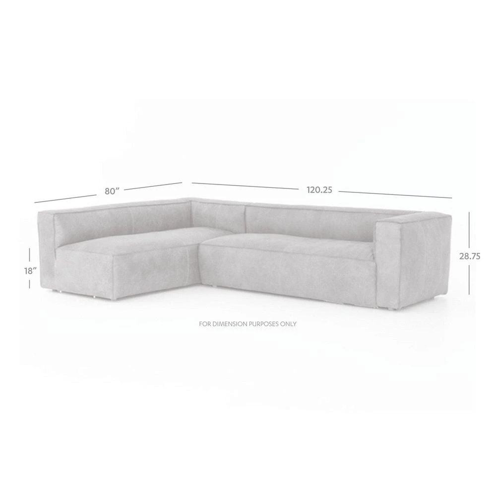Finsbury Leather Sectional - Natural Washed Sand - 2-Piece RAF 5 Finsbury Leather Sectional - Natural Washed Sand - 2-Piece RAF - Image 5