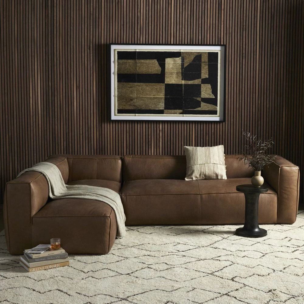 Finsbury Leather Sectional - Natural Washed Sand - 2-Piece RAF 2 Finsbury Leather Sectional - Natural Washed Sand - 2-Piece RAF - Image 2