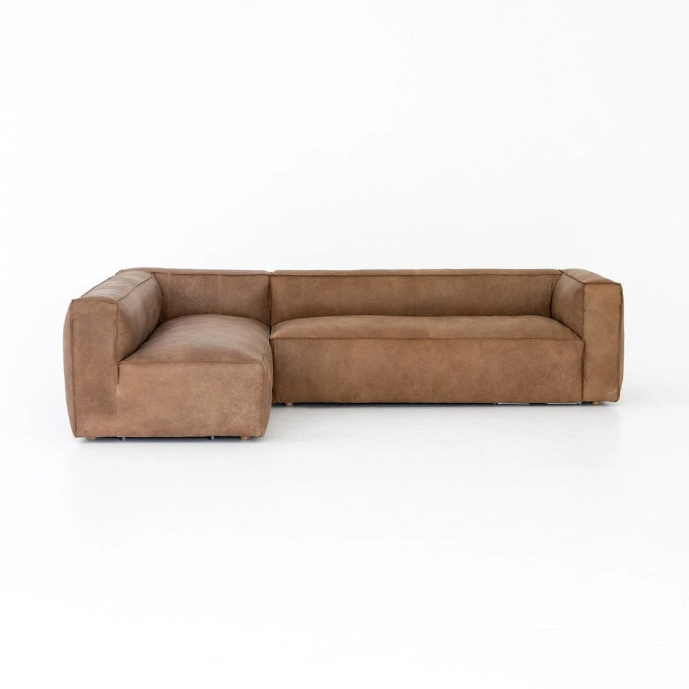 Finsbury Leather Sectional - Natural Washed Sand - 2-Piece RAF 1 Finsbury Leather Sectional - Natural Washed Sand - 2-Piece RAF