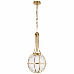 Ellie Medium Captured Globe Pendant - Antique Brass