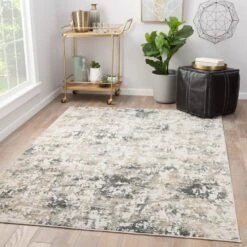 Jura Abstract White/ Dark Gray Round Area Rug (7'10" RND) -France and So Furniture CIQ09 4 8ad51db6 15cc 4abb 9aed 3b0acbefc90b
