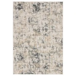 Jura Abstract White/ Dark Gray Round Area Rug (7'10" RND)
