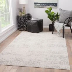 Jett Abstract Gray/ White Area Rug (12'X18') -France and So Furniture CIQ10 4