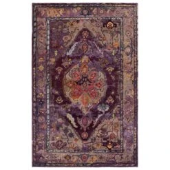 Quest Handmade Medallion Purple/ Gray Area Rug (10'X14')