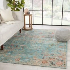 Ziv Handmade Medallion Turquoise/ Pink Area Rug (9'X12') -France and So Furniture CIT13 4 df388eb6 862d 4adf 86c5 ff16534d2269