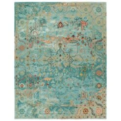 Ziv Handmade Medallion Turquoise/ Pink Area Rug (9'X12')