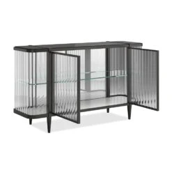 Captivate Wavy Acrylic Sideboard -France and So Furniture CLA 424 215B 45 Open