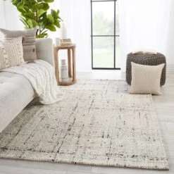 Delta Handmade Solid Ivory/ Gray Runner Rug (3'X12') -France and So Furniture CMB03 4