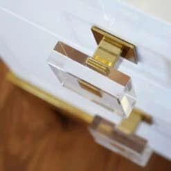 Cosby - Four Drawer Desk In White Lacquer With Brass Base 8 Cosby - Four Drawer Desk In White Lacquer With Brass Base -France and So Furniture COSBY WH DETAIL 12674.1625150246 d193ae61 5365 4044 a97d 5675fd009278